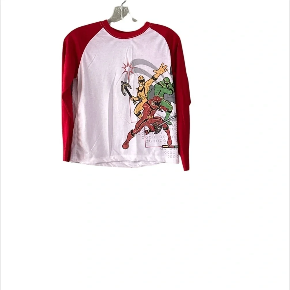 Disney Power Rangers Pajamas Raglan Top Printed Cargo Bottom Elastic Waistband